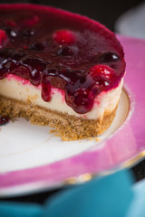 Homemade summer berries fruit cheesecake