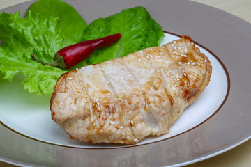 Grilled turkey steak