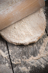 rolling wholegrain dough for homemade bread