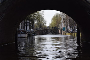 Canal and bridges in Amsterdam
