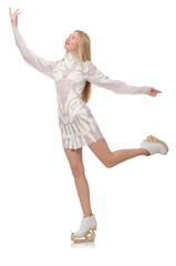 Beautiful young woman isolated on white