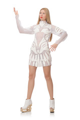 Beautiful young woman isolated on white