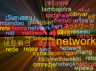 Network multilanguage wordcloud background concept glowing