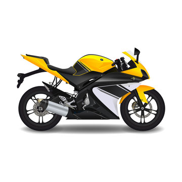 Motorcycle. yellow sport bike