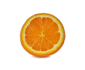 sliced orange on white background