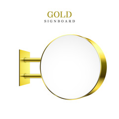 golden advertising round signboard
