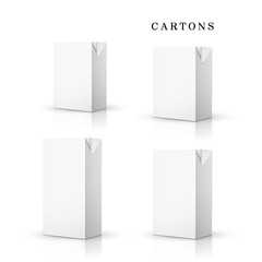 white drink cartons set