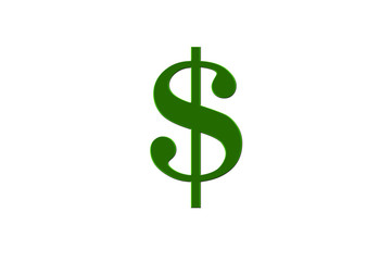 Illustration of a Green Dollar Sign on White Background