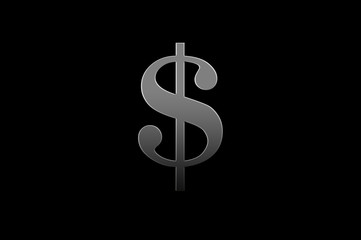 Illustration of a Dollar Sign on Black Background