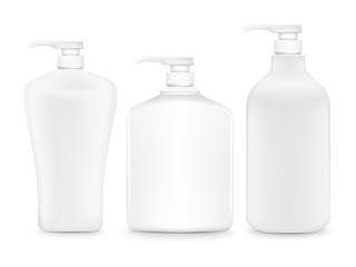 blank shampoo bottle set