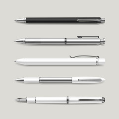 graceful white pens set