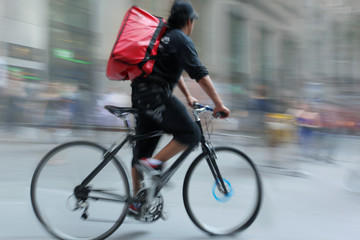 Shipping with bicycle in the city