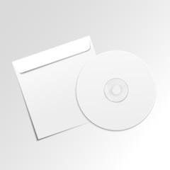 blank white compact disk with cover