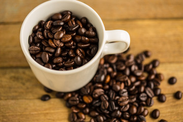 Coffee cup and Coffee beans