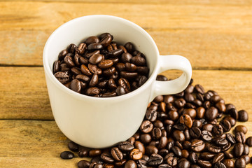 Coffee cup and Coffee beans