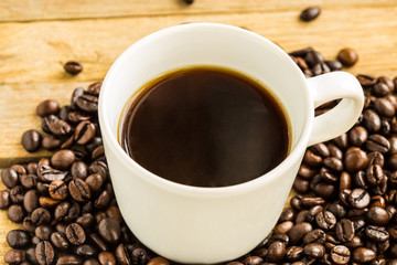 Coffee cup and Coffee beans