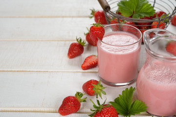 Milkshake with strawberries