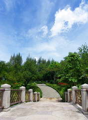 Walking bridge in the park of Thailand