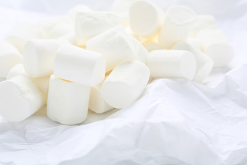 Sweet marshmallow on a napkin