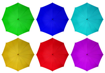 Colorful umbrellas isolated