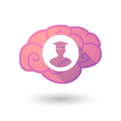 Brain icon with a student