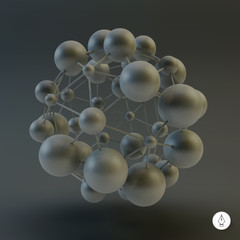 3D Molecule structure background. Graphic design.
