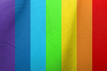 Rainbow color strips pattern on fabric texture
