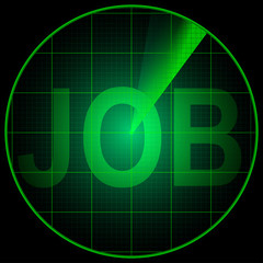 Radar screen with the word Job