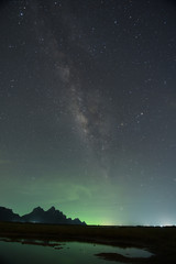 night sky stars with milky way on mountain background