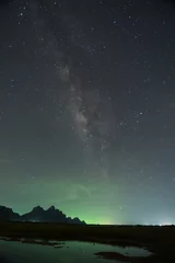Foto auf Acrylglas night sky stars with milky way on mountain background © nimon_t