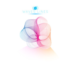 great rainbow waves colorful gradient light blend line icon