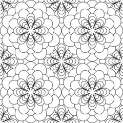 floral seamless pattern in black and white