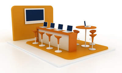 Exhibition booth, original three dimensional models.