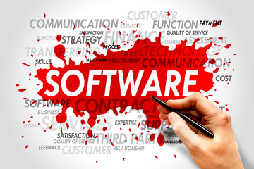 Software word cloud, business concept