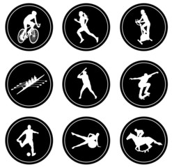 simple sport icons set - vector
