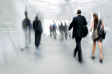 group of people in the lobby business center