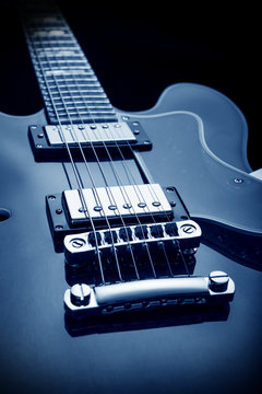 blues guitar on blue