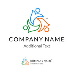 Contour Logo with United People Working Together