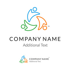 Contour Logo with United People Working Together