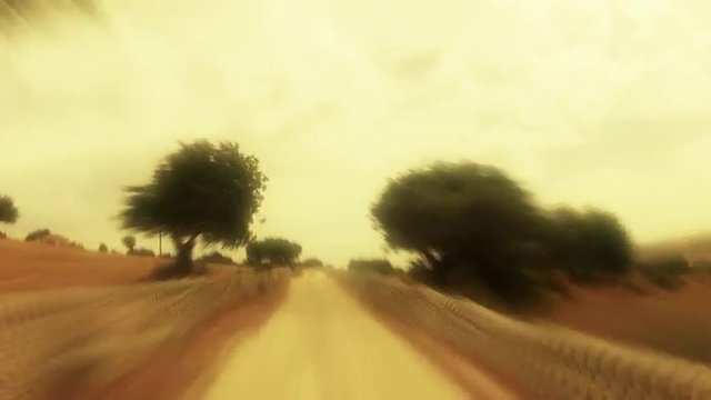 Point of view of car trip through Sicily´s countryside