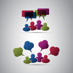People Icons with Speech Bubbles