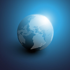 Fototapeta na wymiar Mosaic Earth Globe, World Map Design - Vector for Your Business