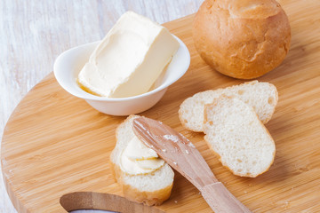 Breakfast roll with butter