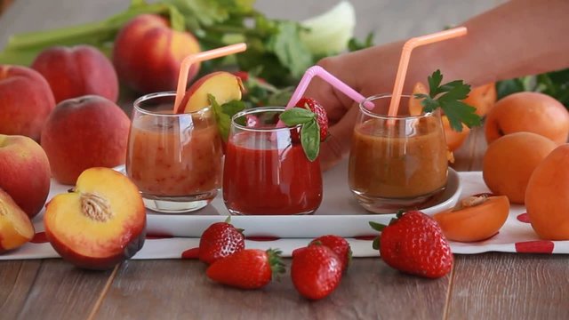 Fresh fruits and vegetables smoothie