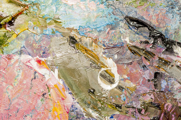 artist's palette with oil paints