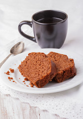 Simple Chocolate Cake and a cup of Espresso