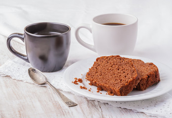Simple Chocolate Cake and a cup of Espresso