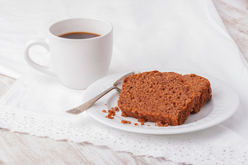 Simple Chocolate Cake and a cup of Espresso