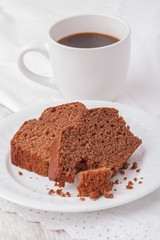 Simple Chocolate Cake and a cup of Espresso