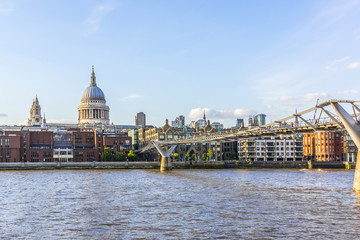 Fototapeta premium Bridges and Embankment of the River Thames. London, UK. 